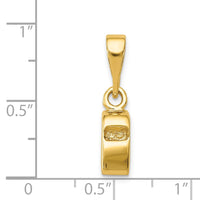 14K 3D Sports Whistle Pendant-A9494