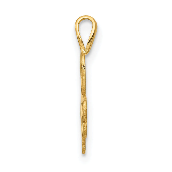 14k Heart Clover Charm-A9503