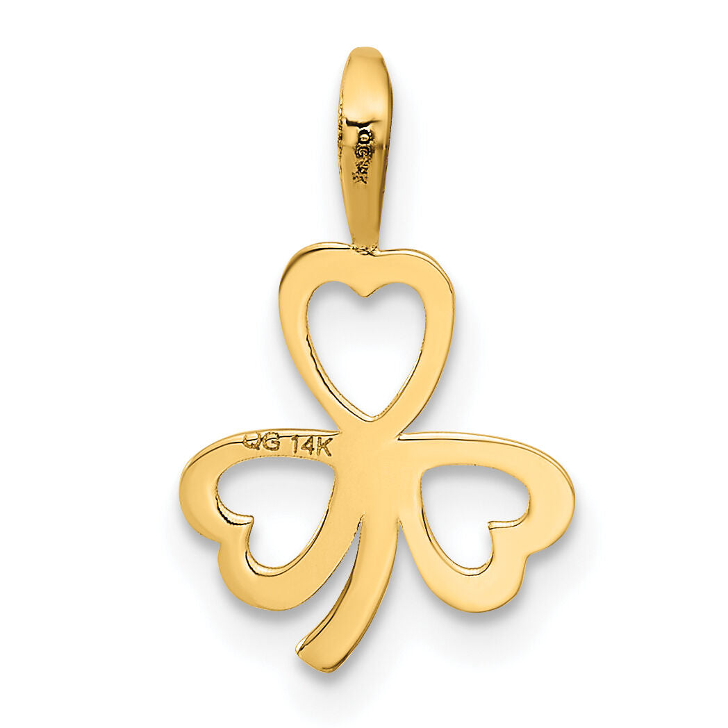 14k Heart Clover Charm-A9503