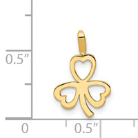 14k Heart Clover Charm-A9503