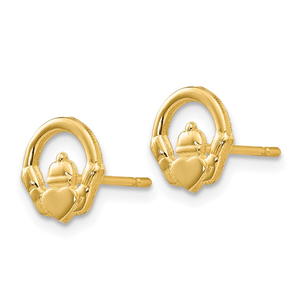 14k Claddagh Post Earrings-A9509