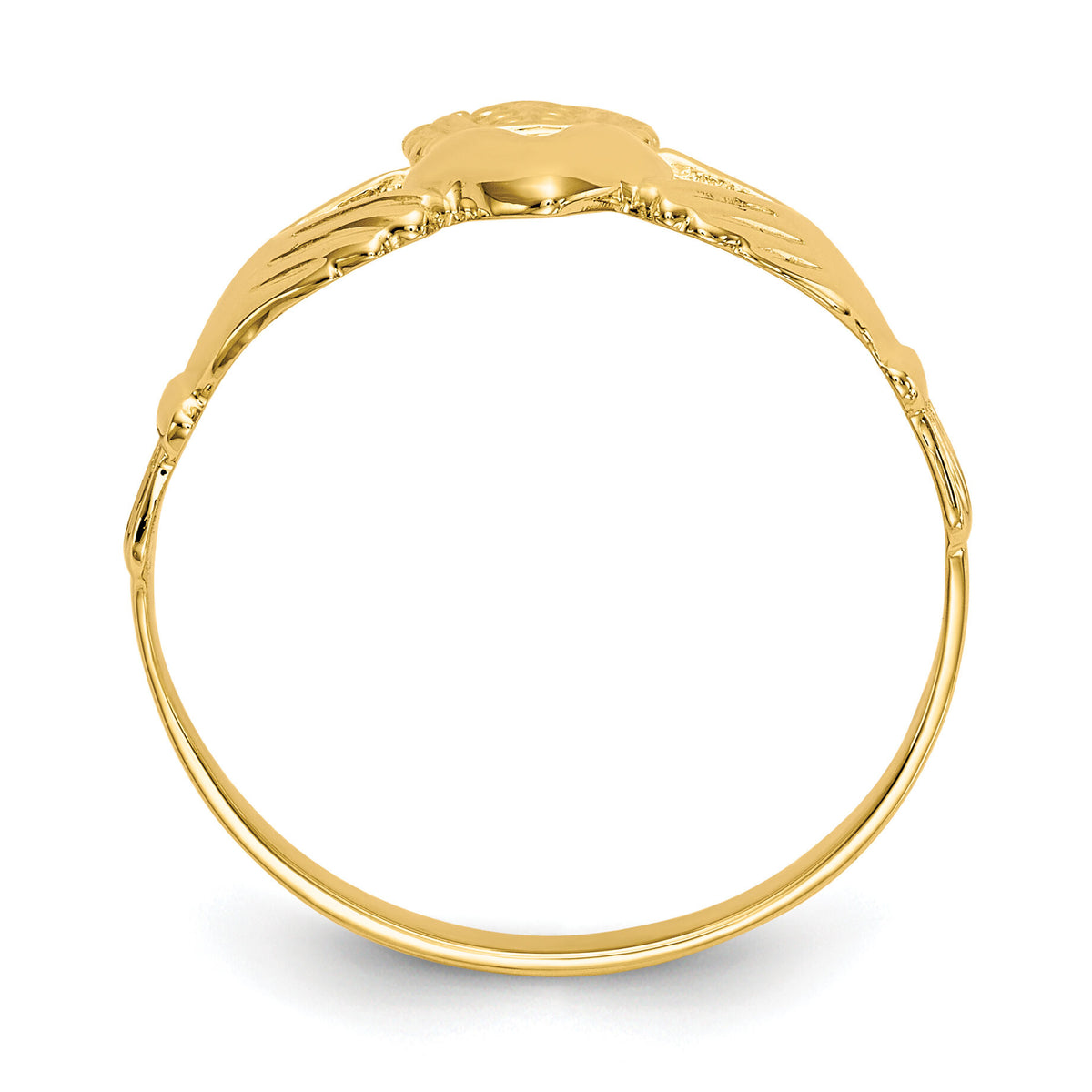 14k Polished Claddagh Ring-A9519