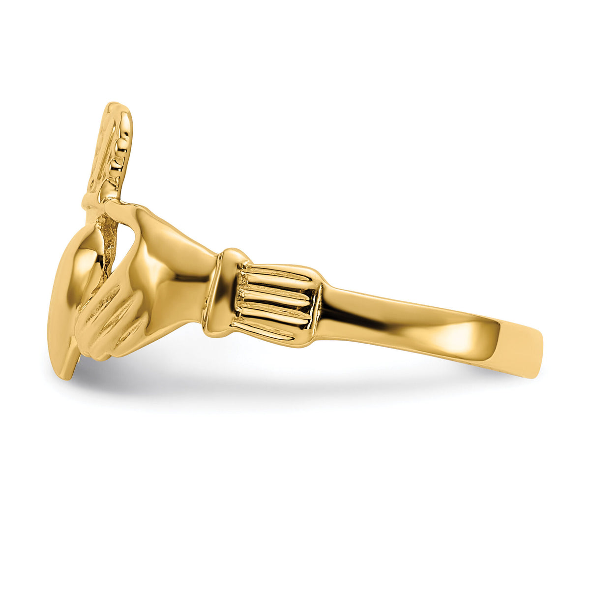 14k Polished Claddagh Ring-A9519