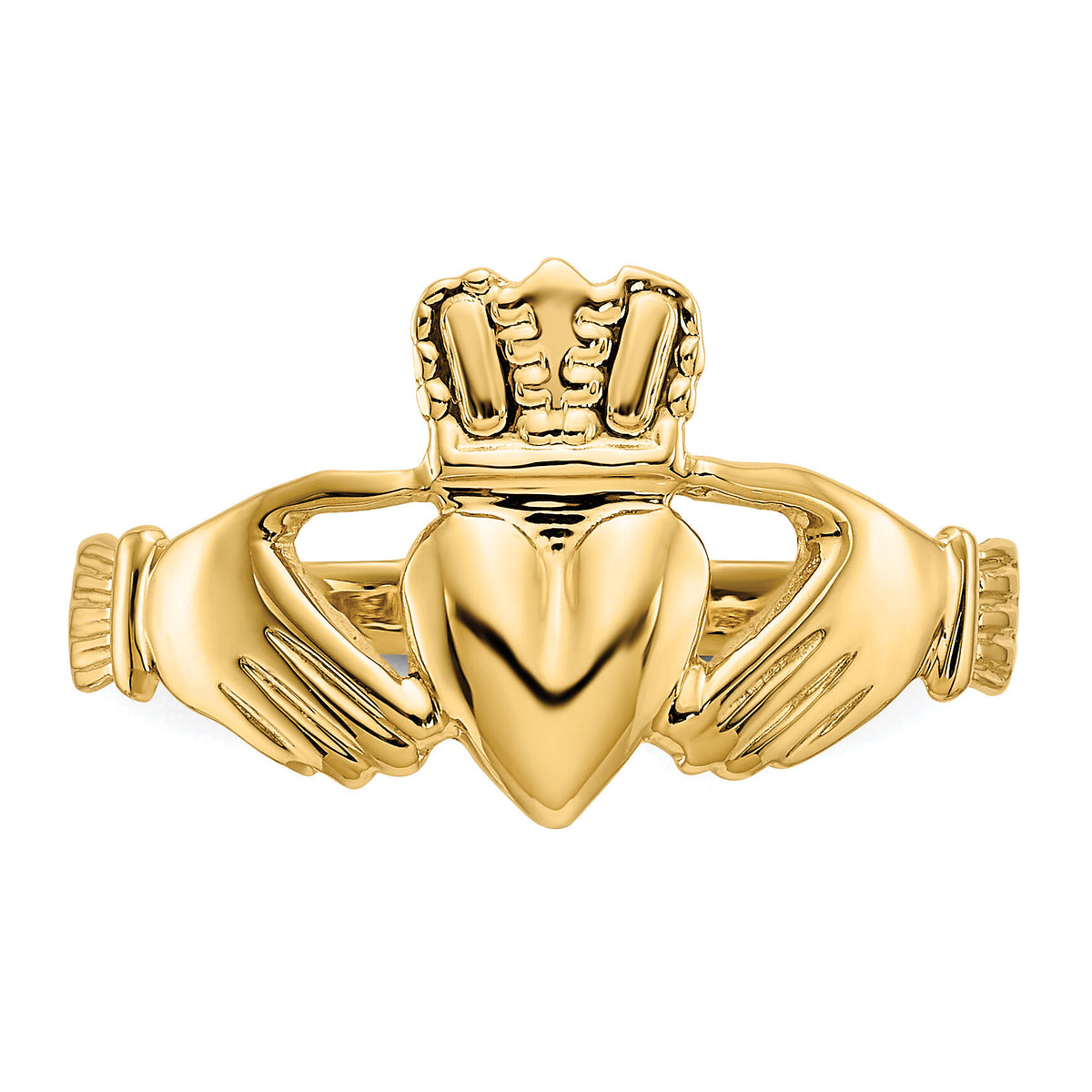 14k Polished Claddagh Ring-A9519