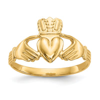 14k Polished Claddagh Ring-A9519