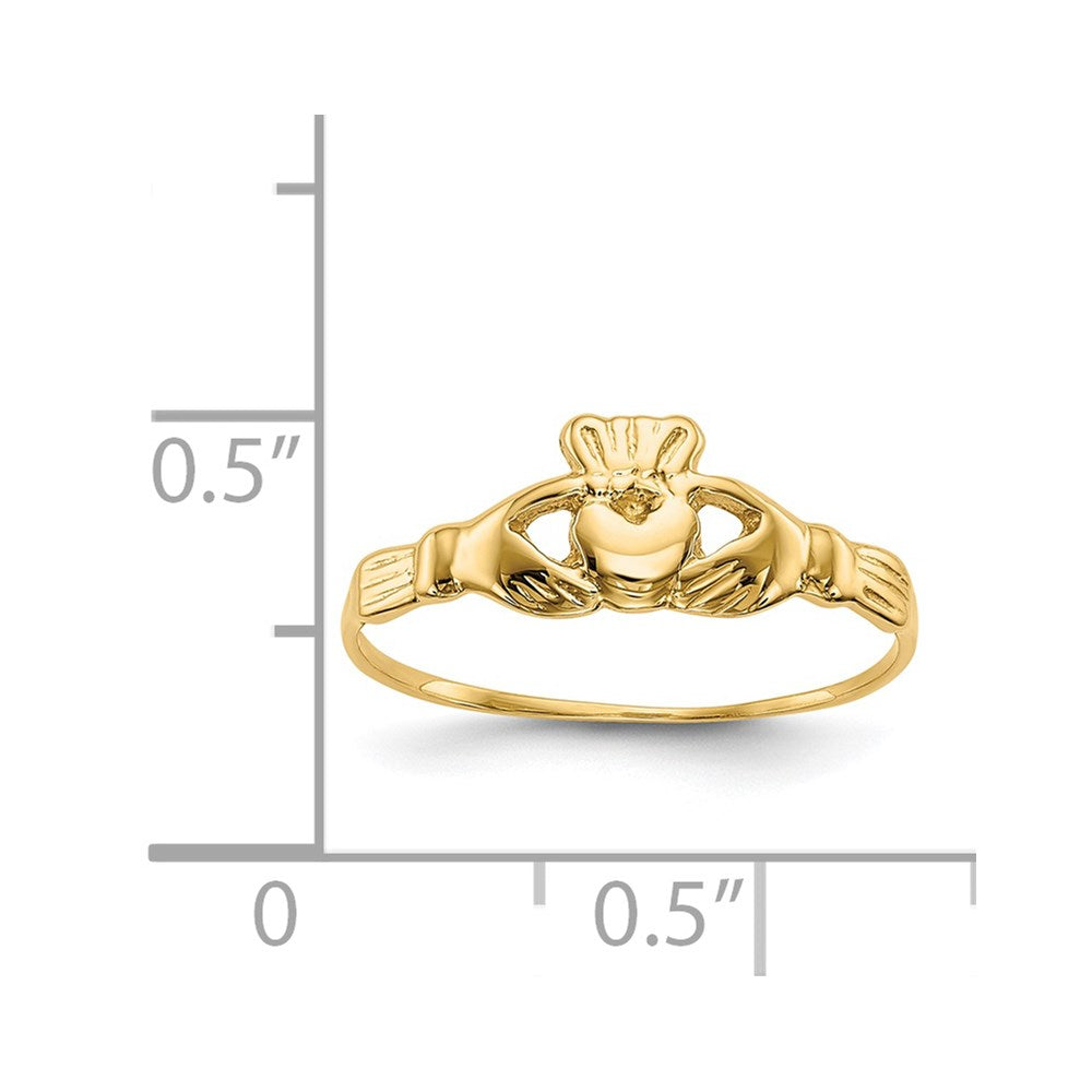 14k Childs Polished Claddagh Ring-A9520