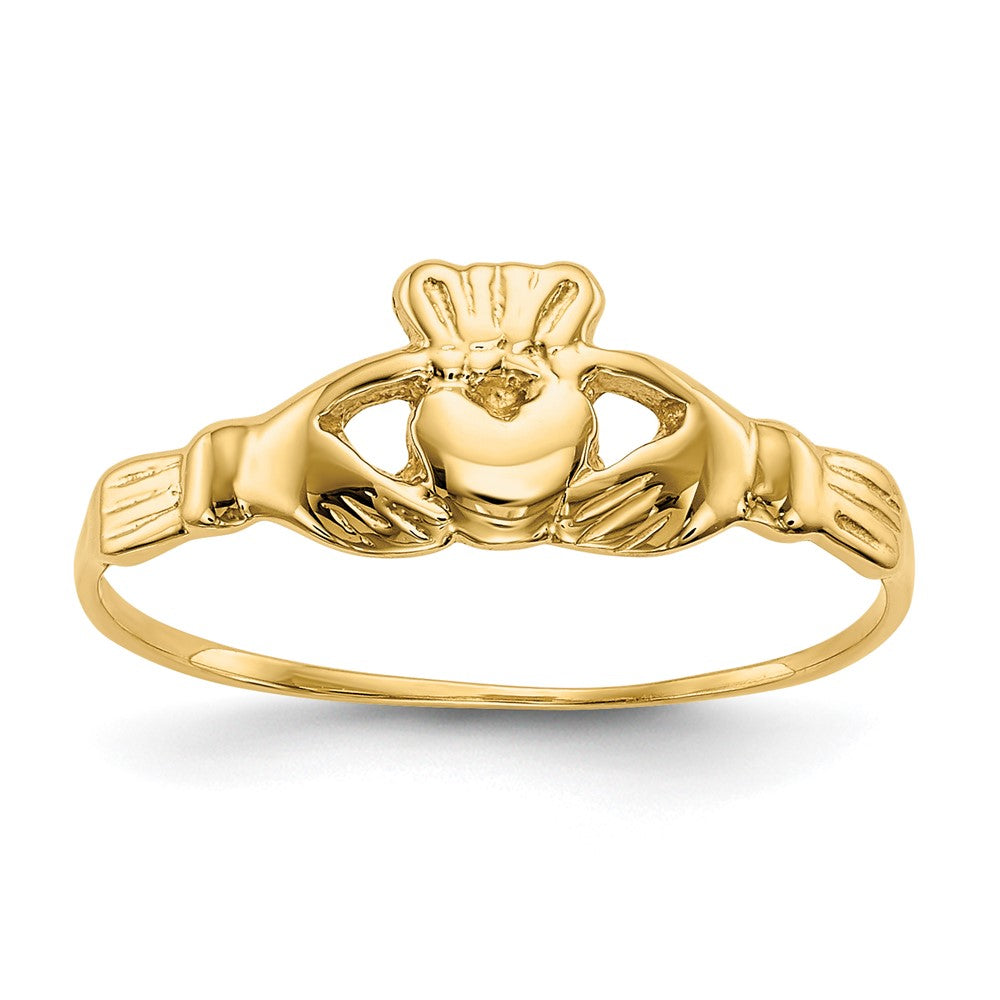 14k Childs Polished Claddagh Ring-A9520