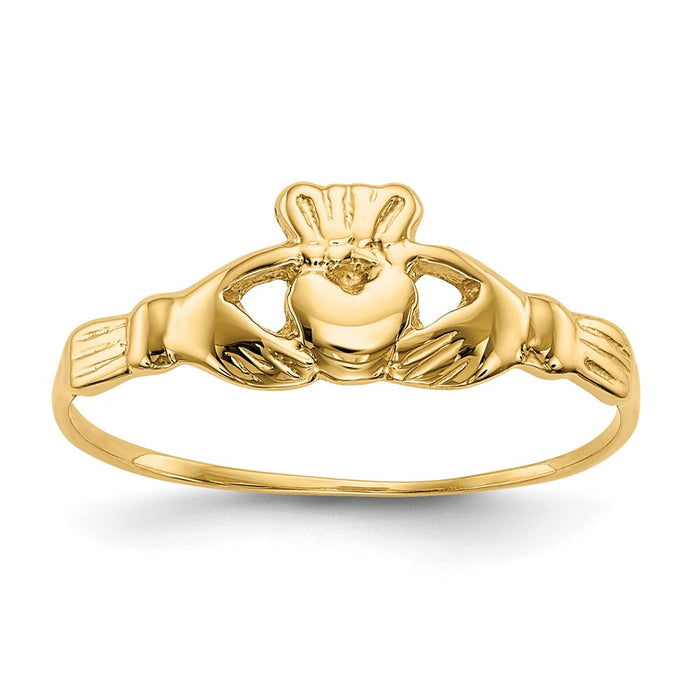 14k Childs Polished Claddagh Ring-A9520