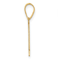 14k Polished Etched Number 1 Pendant-AEN01