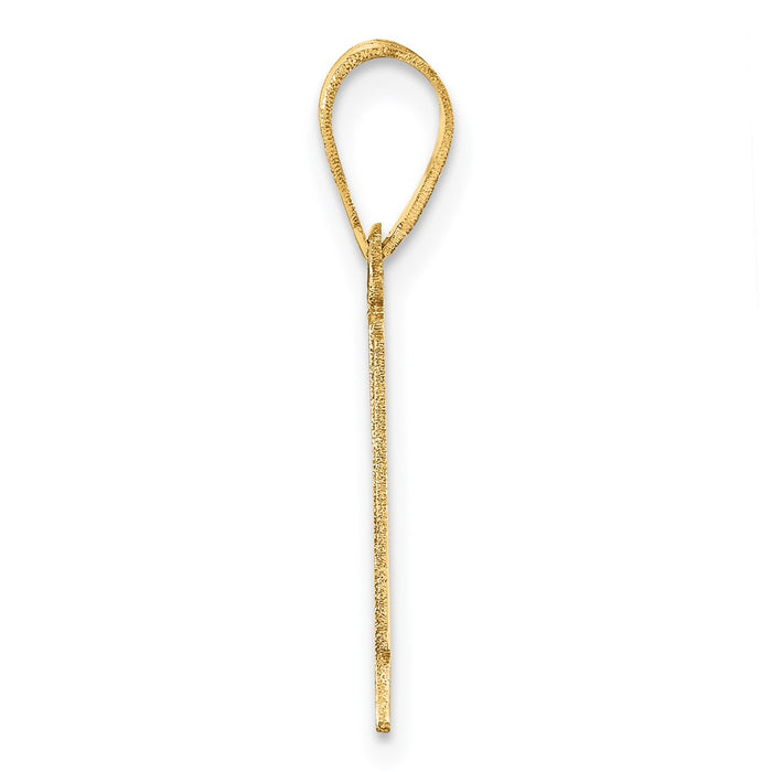 14k Polished Etched Number 1 Pendant-AEN01