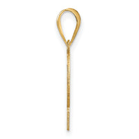 14k Polished Etched Number 2 Pendant-AEN02