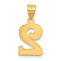 14k Polished Etched Number 2 Pendant-AEN02