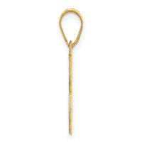 14k Polished Etched Number 3 Pendant-AEN03