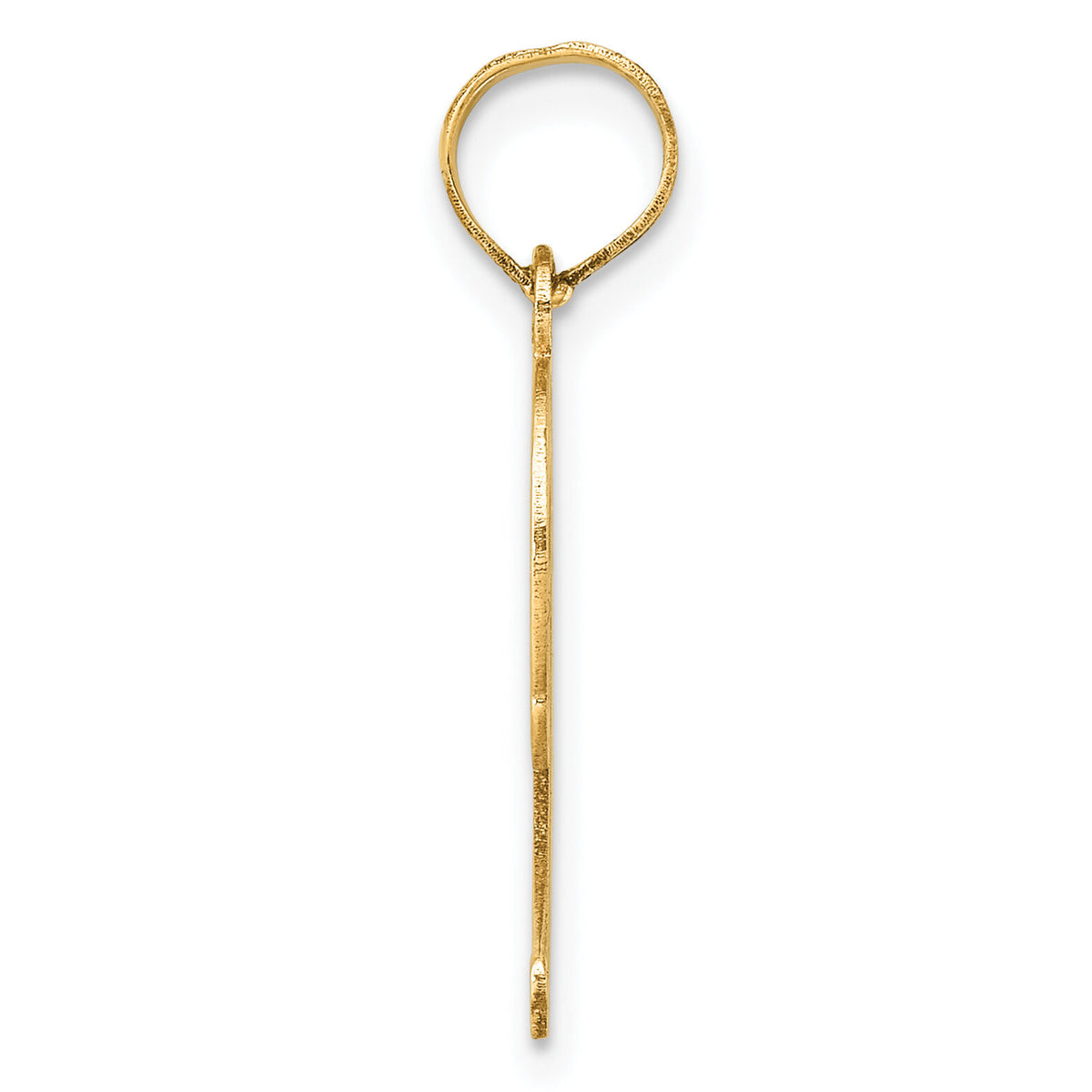 14k Polished Etched Number 9 Pendant-AEN09