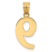 14k Polished Etched Number 9 Pendant-AEN09