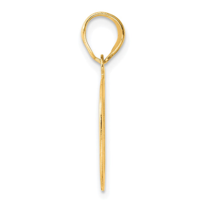 14k Polished Etched Number 20 Pendant-AEN20