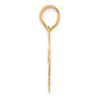 14k Polished Etched Number 22 Pendant-AEN22