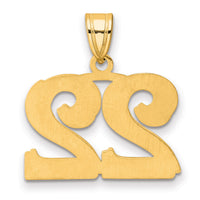 14k Polished Etched Number 22 Pendant-AEN22