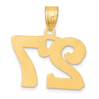 14k Polished Etched Number 27 Pendant-AEN27