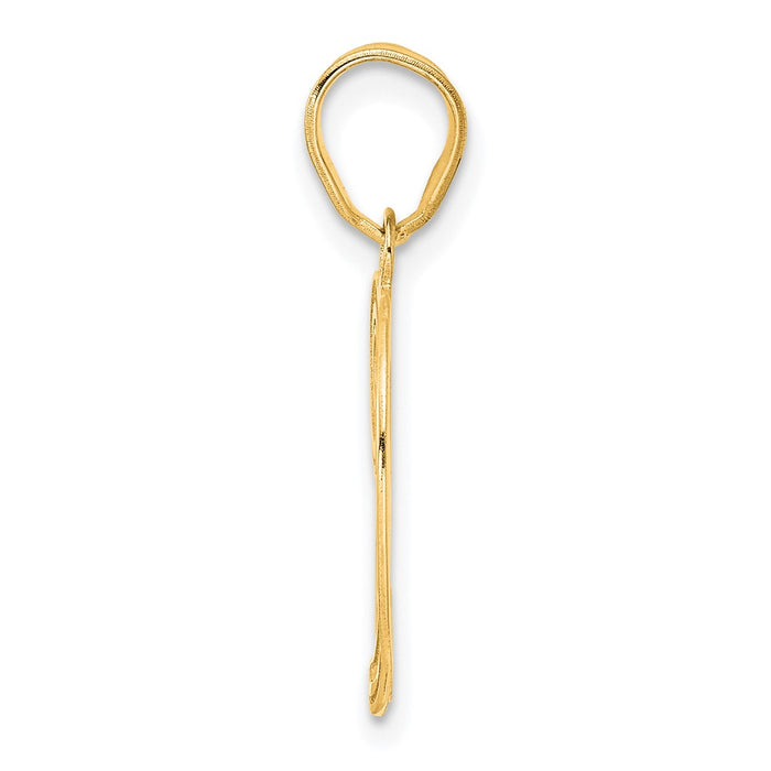 14k Polished Etched Number 29 Pendant-AEN29