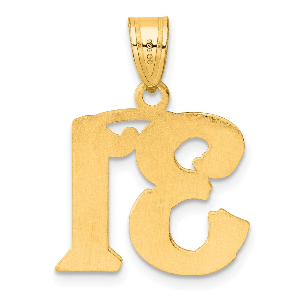 14k Polished Etched Number 31 Pendant-AEN31