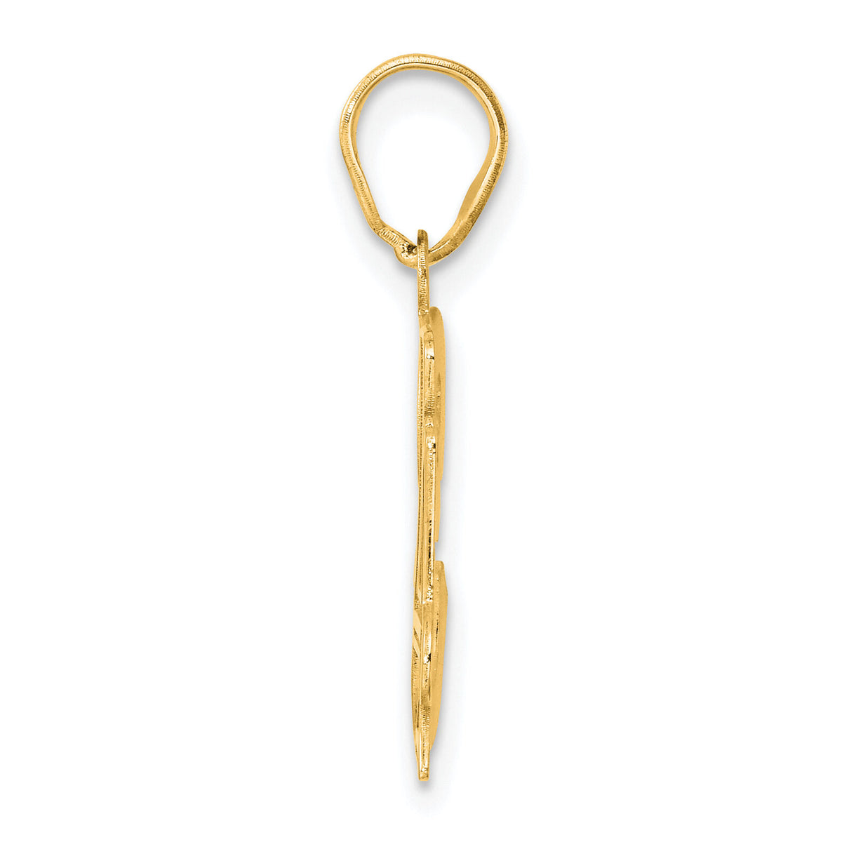 14k Polished Etched Number 34 Pendant-AEN34