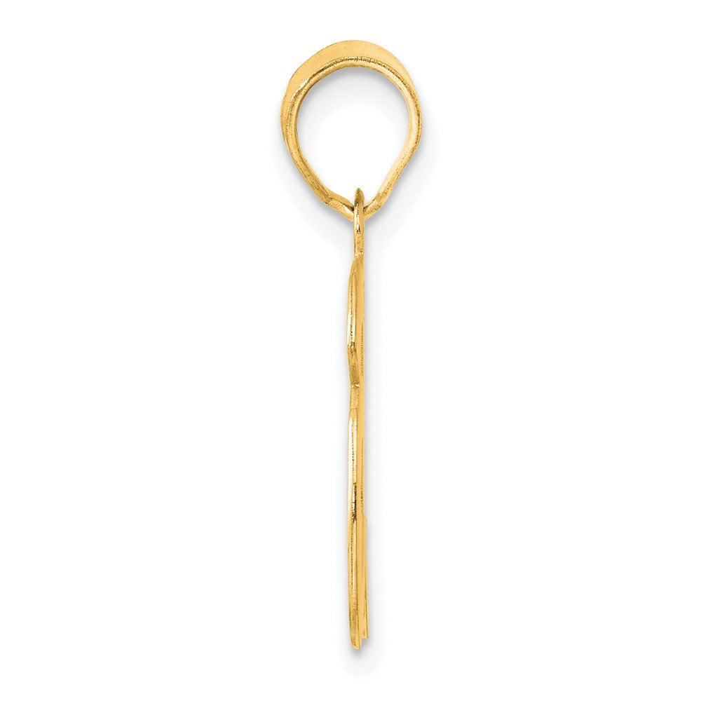 14k Polished Etched Number 36 Pendant-AEN36