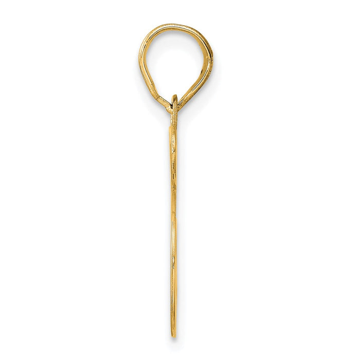 14k Polished Etched Number 45 Pendant-AEN45