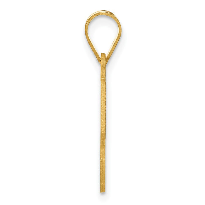 14k Polished Etched Number 50 Pendant-AEN50