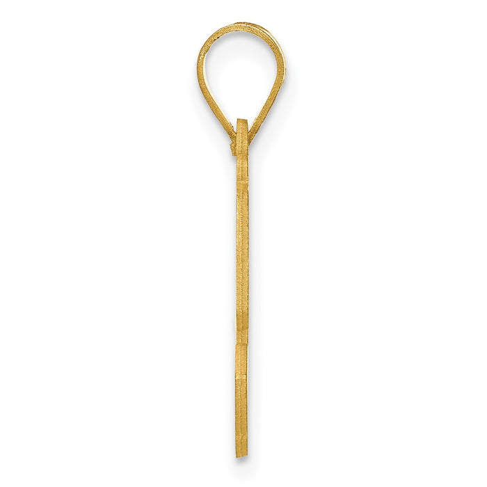 14k Polished Etched Number 53 Pendant-AEN53