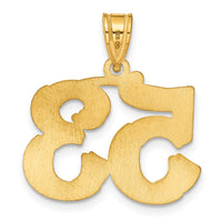 14k Polished Etched Number 53 Pendant-AEN53
