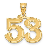 14k Polished Etched Number 53 Pendant-AEN53