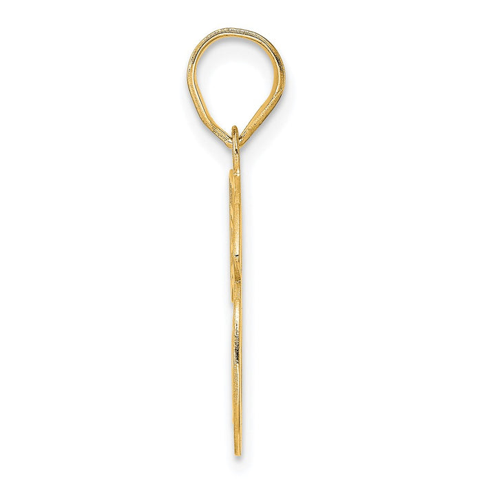 14k Polished Etched Number 56 Pendant-AEN56