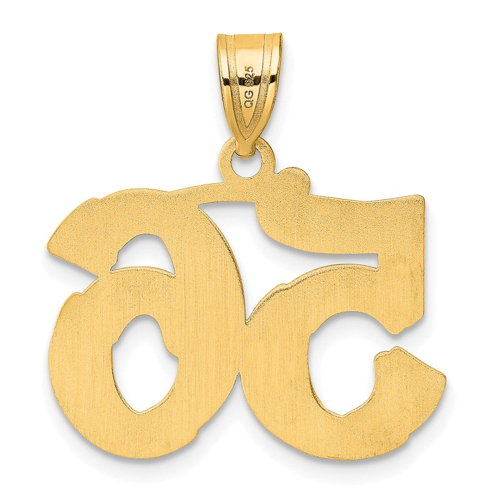 14k Polished Etched Number 56 Pendant-AEN56
