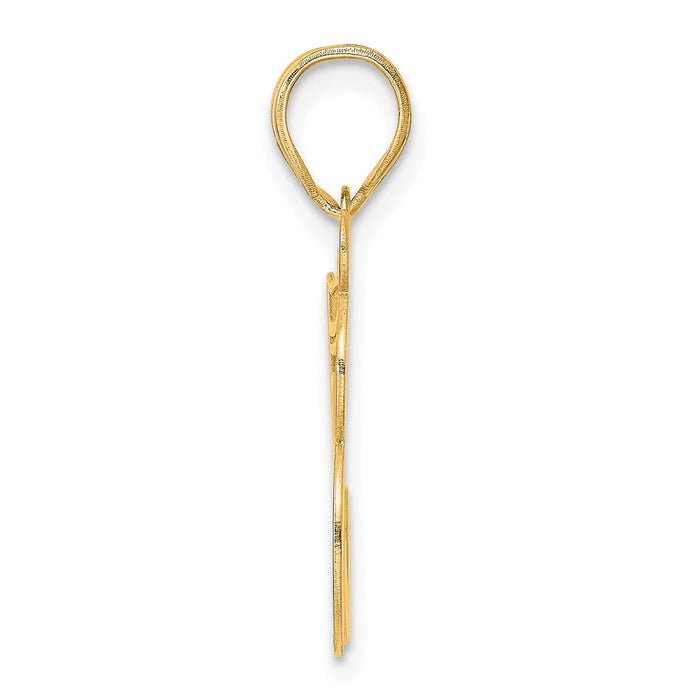 14k Polished Etched Number 58 Pendant-AEN58