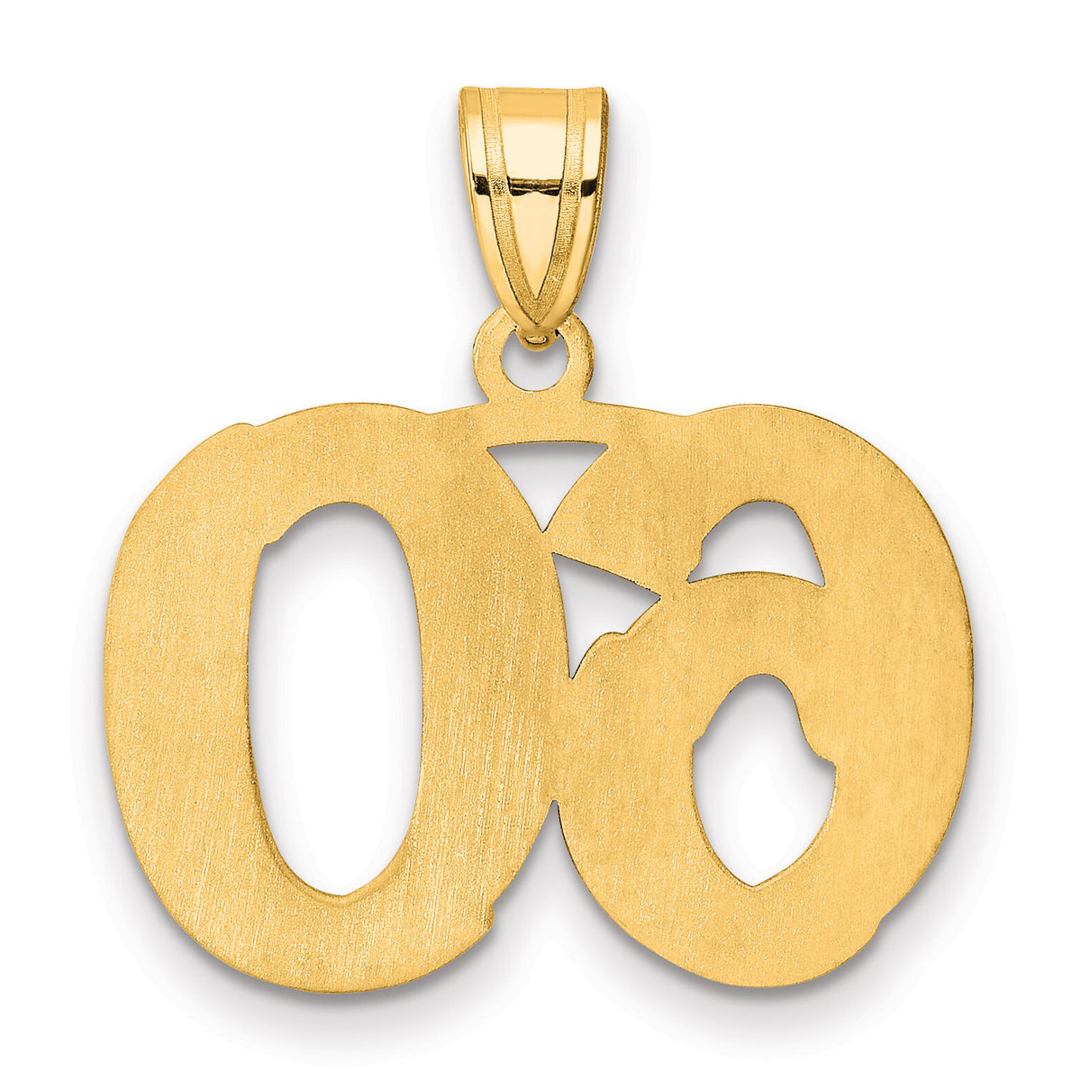 14k Polished Etched Number 60 Pendant-AEN60