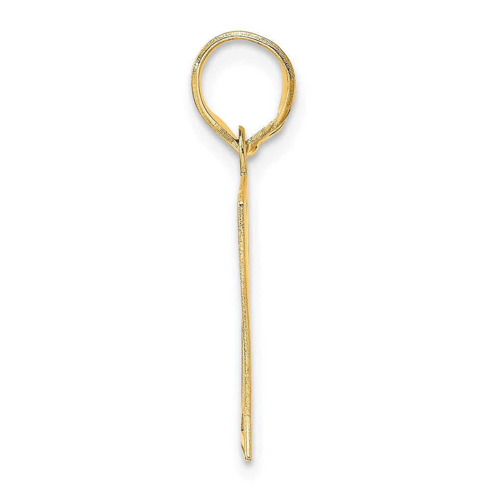 14k Polished Etched Number 61 Pendant-AEN61