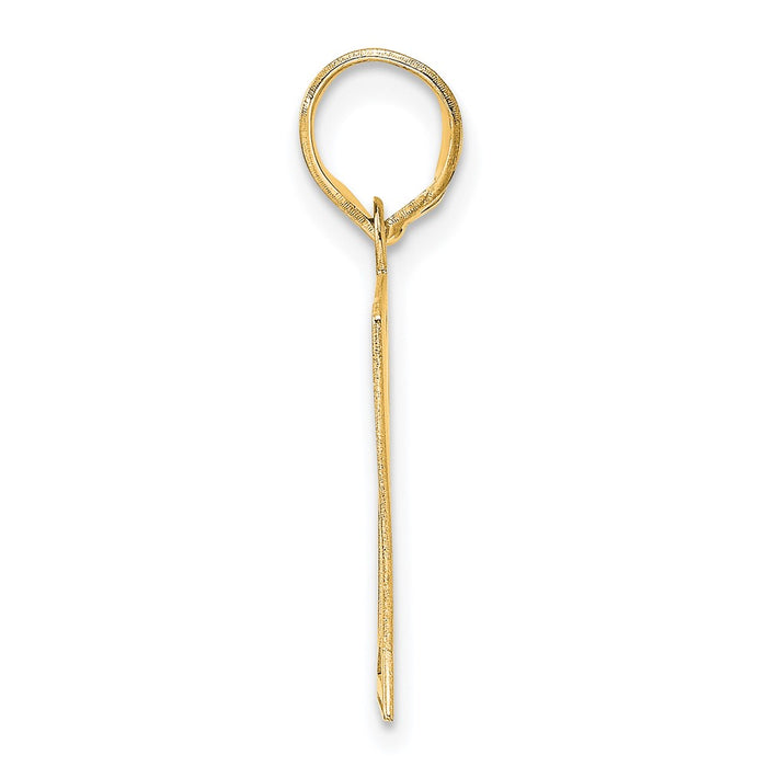 14k Polished Etched Number 61 Pendant-AEN61