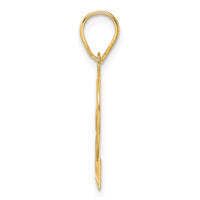 14k Polished Etched Number 62 Pendant-AEN62