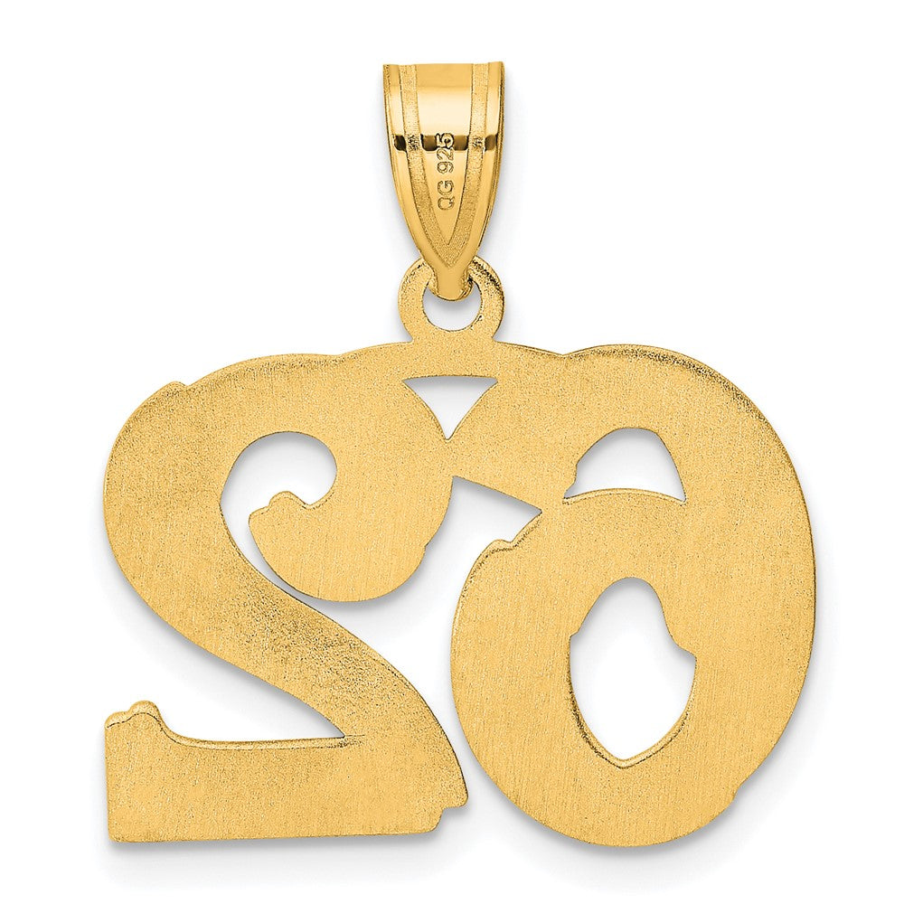 14k Polished Etched Number 62 Pendant-AEN62