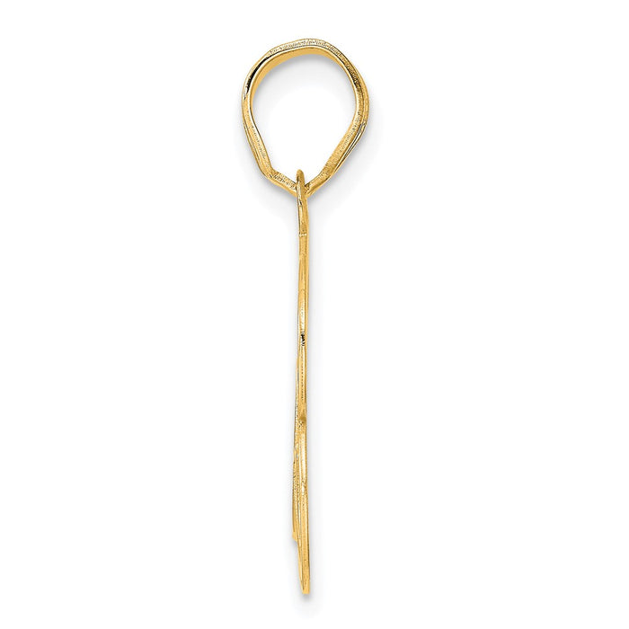 14k Polished Etched Number 63 Pendant-AEN63