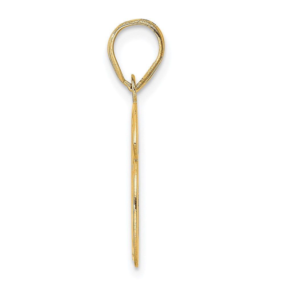 14k Polished Etched Number 66 Pendant-AEN66