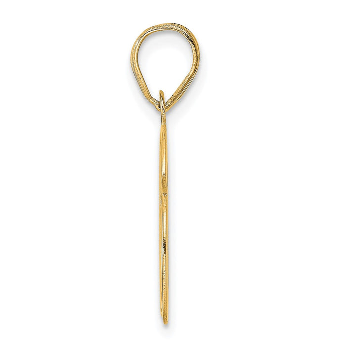 14k Polished Etched Number 66 Pendant-AEN66