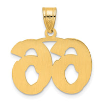 14k Polished Etched Number 66 Pendant-AEN66