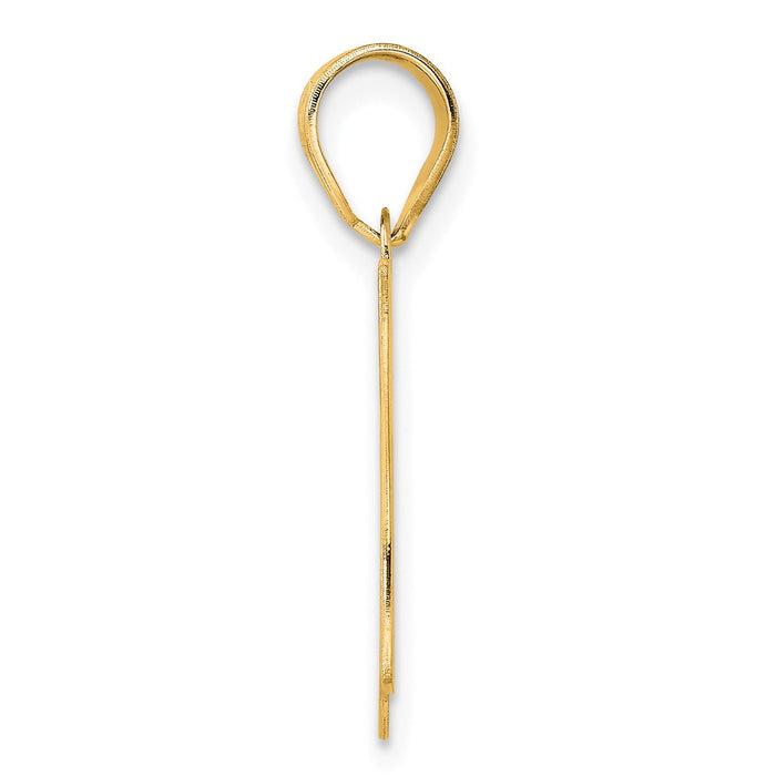 14k Polished Etched Number 67 Pendant-AEN67