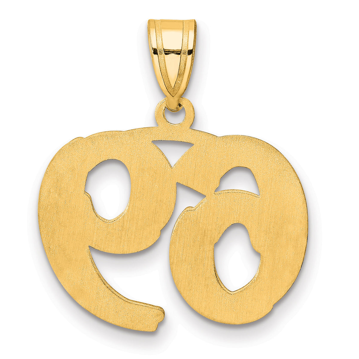 14k Polished Etched Number 69 Pendant-AEN69