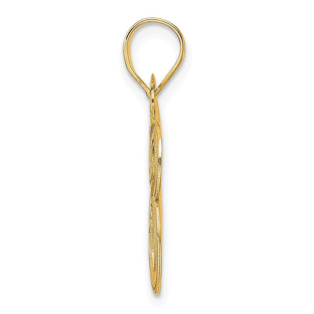 14k Polished Etched Number 83 Pendant-AEN83