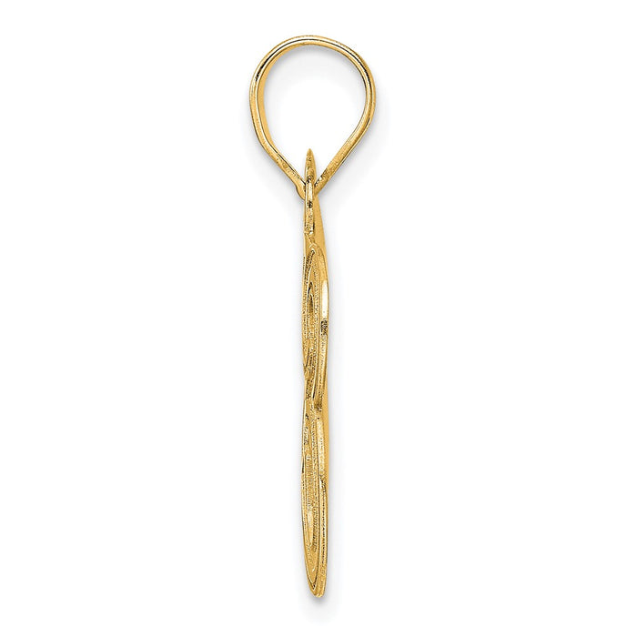 14k Polished Etched Number 83 Pendant-AEN83