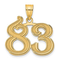 14k Polished Etched Number 83 Pendant-AEN83