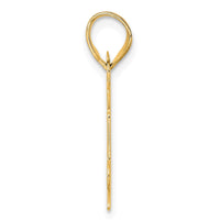 14k Polished Etched Number 84 Pendant-AEN84